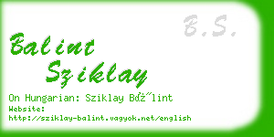 balint sziklay business card